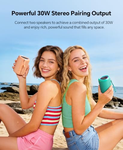 Image of Portable Bluetooth Speaker Beach Essentials: IPX5 Waterproof for Outdoor /Powerful HD Sound /Dynamic Light /All Day Playtime /Wireless BT 5.3 /TWS Pairing, Travel|Camping|Pool Accessorie, School Supplies