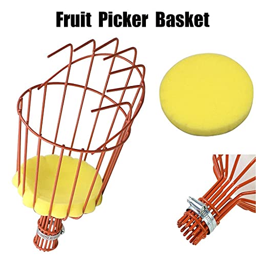 Image of Gardening Metal Fruit Picker with Adjustable Pole Fixing Clamp Set of 1
