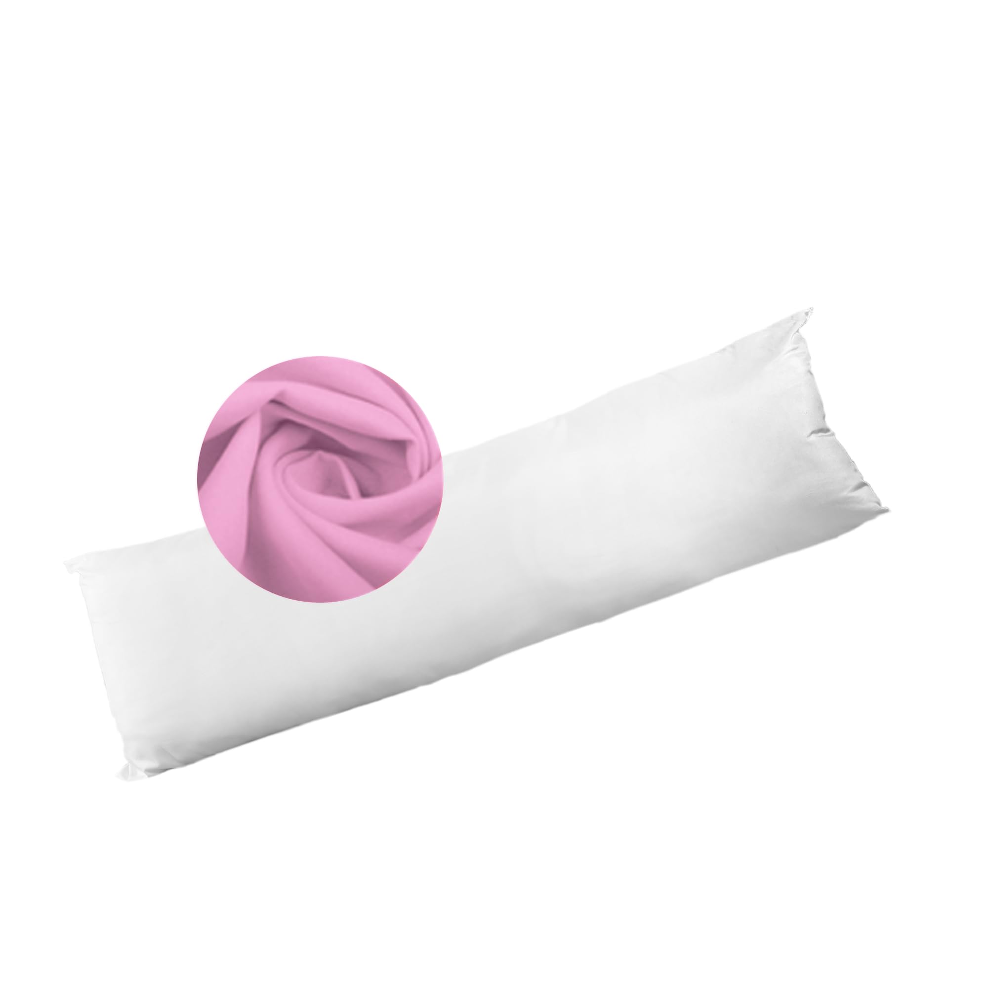 Sleep&Snuggle Bolster Pillow Hollowfibre Filled with Free Pillowcase Hypoallergenic Soft Long Pregnancy Pillow for Side Sleeper, Back, Neck, Maternity Support Full Body Pillow (Pink, Double 4.6Ft) — image 1