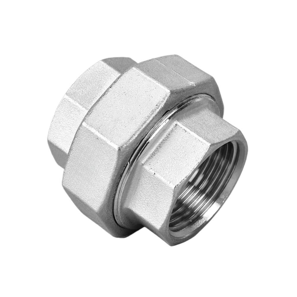 Threaded Pipe Fitting BSP NPT Female Union Scoket Coupler, 201/304/316 Stainless Steel Connector Pipe Fitting Water 1pc(SS316 PTFE Seal,BSPT_2IN)