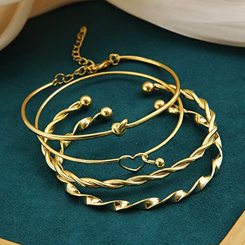 Image of Shining Diva Fashion Stylish Multilayer Gold Plated Bangle Bracelet for Women and Girls
