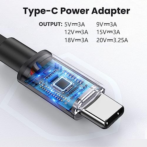 Eansiya Cargador portátil Tipo C 65W Compatible con DELL Latitude 5410 5420 5520 7420 7430 7480 7490 Inspiron 14/16/7620, Chromebook 3100 2 en 1 y XPS 13 LA65NM190 - imagen 2