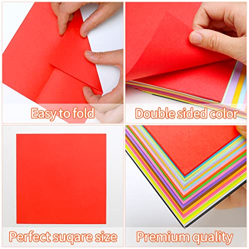 Iooleem 200 Sheets, 20 Colors, 6 Inch Square, Double Sided Colored Paper. thumb #3