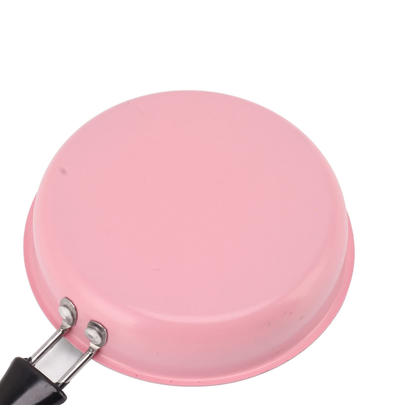 Mini Patelnia, Patelnia na Jajka zapobiegają Trzymaniu Izolacji Cieplnej Długa Rączka 12 Cm ze Stali Nierdzewnej do Domu (Różowy)