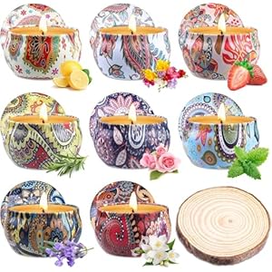 Candle Gifts for Women: Scented Candles Gift Basket 8 Pack Aromatherapy Candles Natural Soy Wax Candle Gift Set Ideas for Her, Girls, Friends, Mother’s Day, Birthday, Valentines, Anniversary