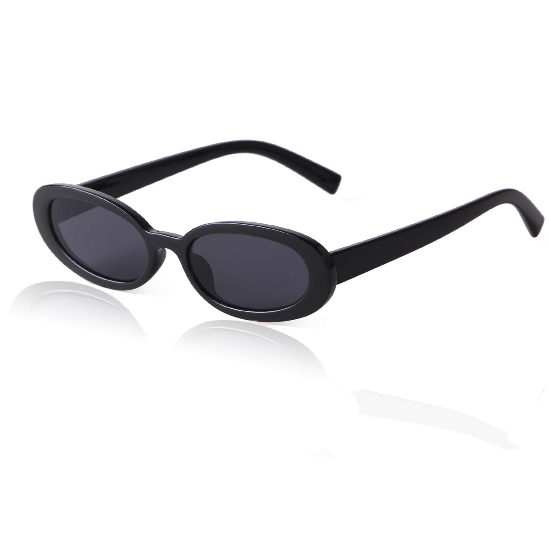 Mriendao Small 90s Sunglasses for Women Men Retro Vintage Oval Sunglasses