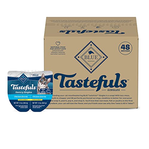 Blue Buffalo Tastefuls Chicken Savory Singles, 2.6 oz, 24 ct | Cuts in Gravy, Real Chicken First, Twin-Pack Trays - image 1