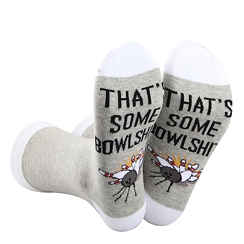 BDPWSS Bowling Lover Gift That's Some Bowlshit Funny Bowler Gift 2 Pairs Bowling Ball Socks Bowling Player Gift