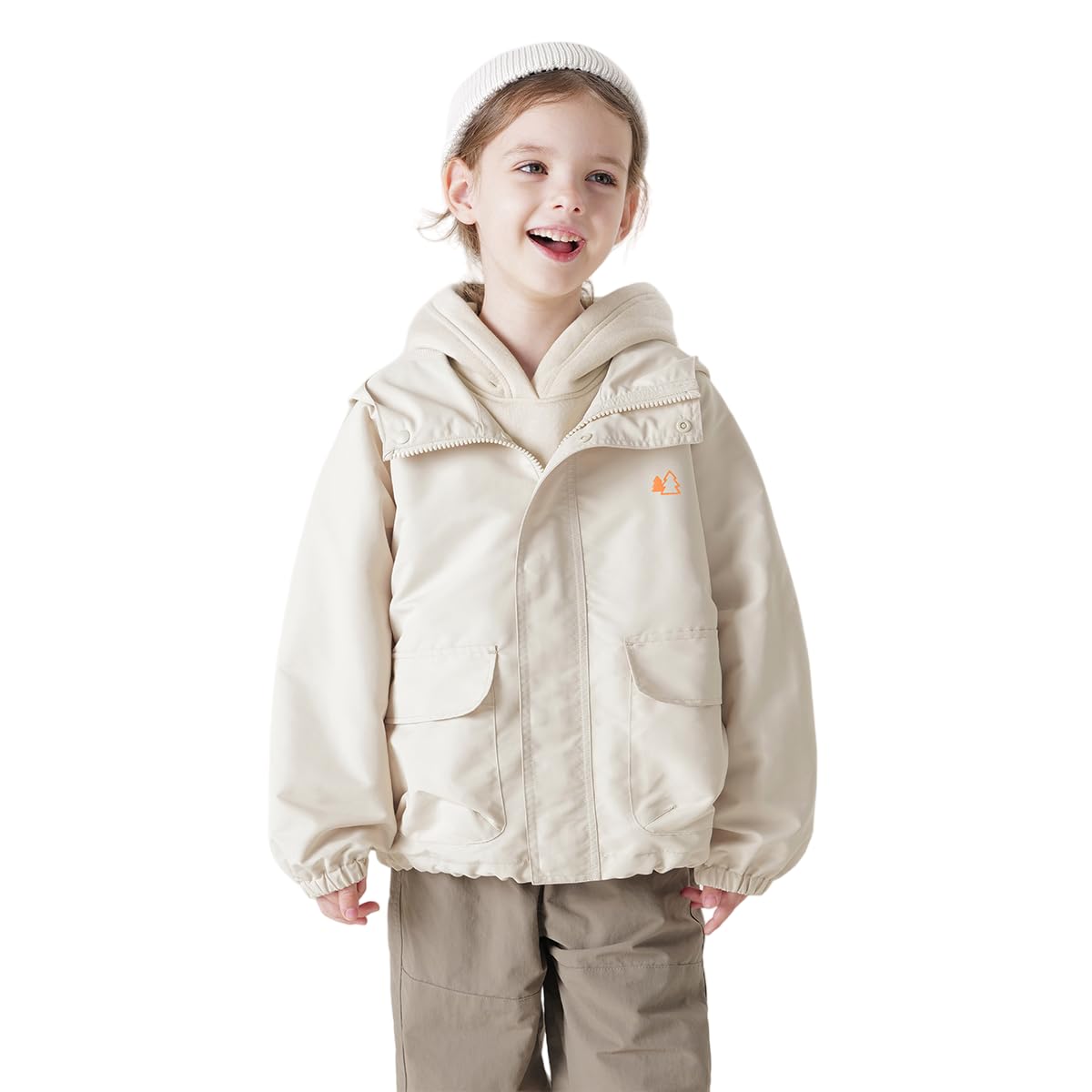 marc janieMARC&JANIE Three-proof Fabrics Outdoor Style Boys Girls Casual Jacket Children's Loose Windbreaker for Spring