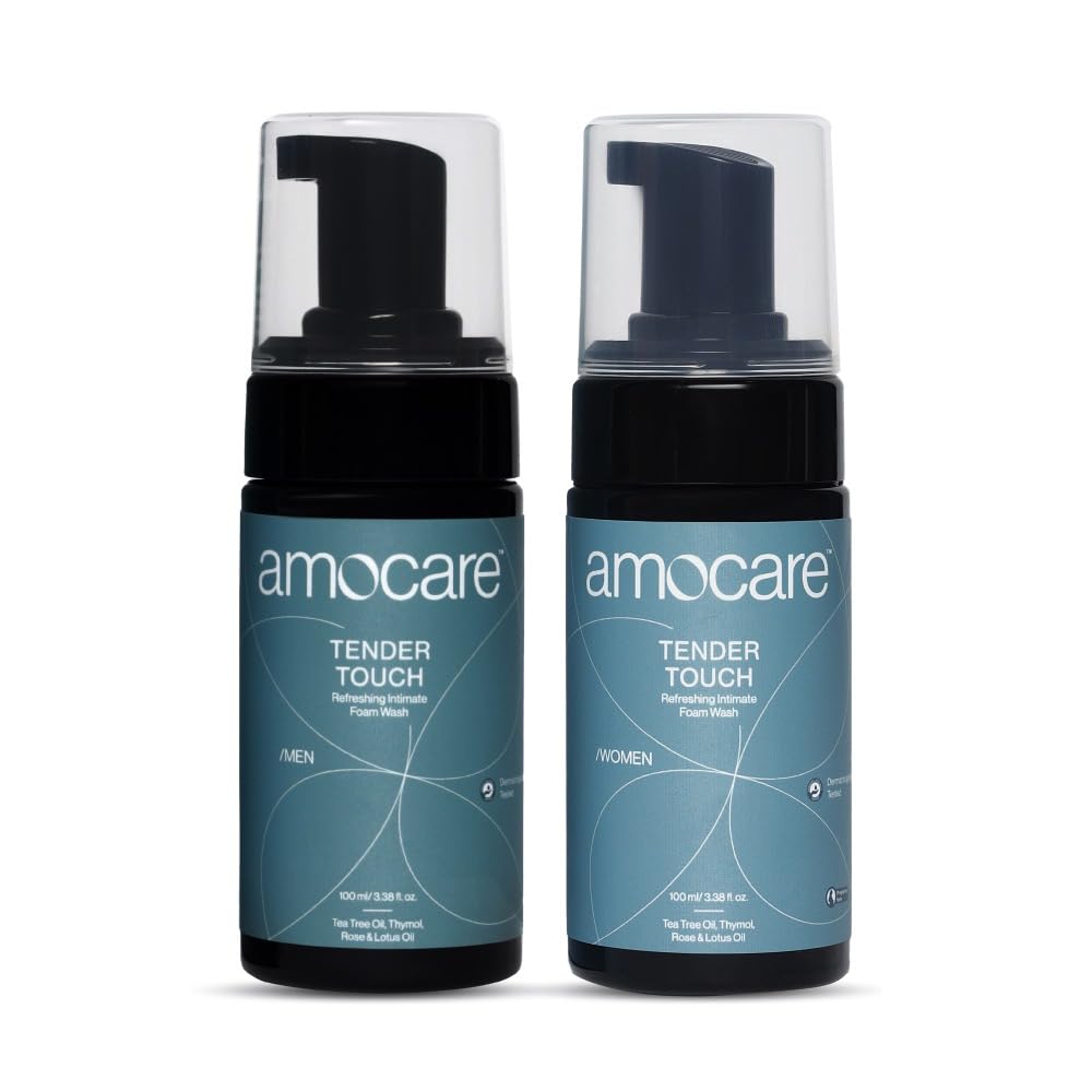 Amocare Intimate Foam Wash for Men & Women (Pack of 2), 100ml | pH Balanced | Prevents Infection, Irritation & Bad Odour | Natural Fragrance | Safe for Daily Use | Tea Tree, Rose & Lotus Oil