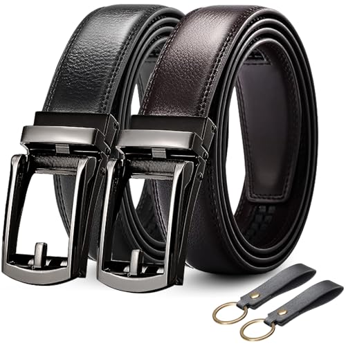 La Mejor Selección de Hebillas de cinturón para Hombre los 10 mejores. 48 LEMONSEA Cinturones Hombre, 2 Piezas Cinturón Hombre Cuero, Cinto Hombre con Hebilla Automática Ajustable, Cinturones Hombre Piel para Traje, Estilo Casual y Vaqueros, con 2...