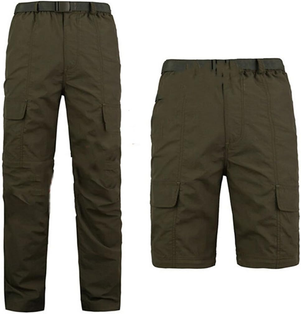 emansmoer Men's Zip Off Leg Pants Army Combat Outdoor Walking Hiking Fishing Sport Breathable