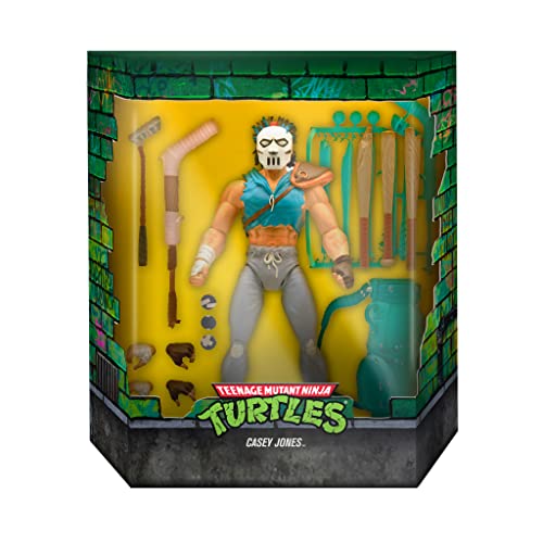 Image of Super7 Ultimates Teenage Mutant Ninja Turtles Casey Jones - 7 inch TMNT Action Figure with Accessories Classic Cartoon Collectibles and Retro Toys
