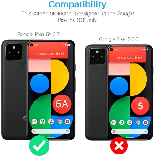 Image of DD SON Tempered Glass Screen Protector Compatible for Google Pixel 5A 5G (11D) with Edge to Edge Coverage and Easy Installation kit,Black