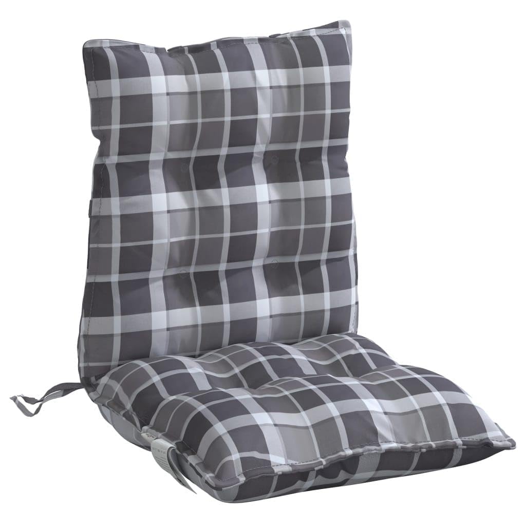 Coussins de chaise de jardin dossier bas gris 100x50 cm pour fauteuil de terrasse Oxford