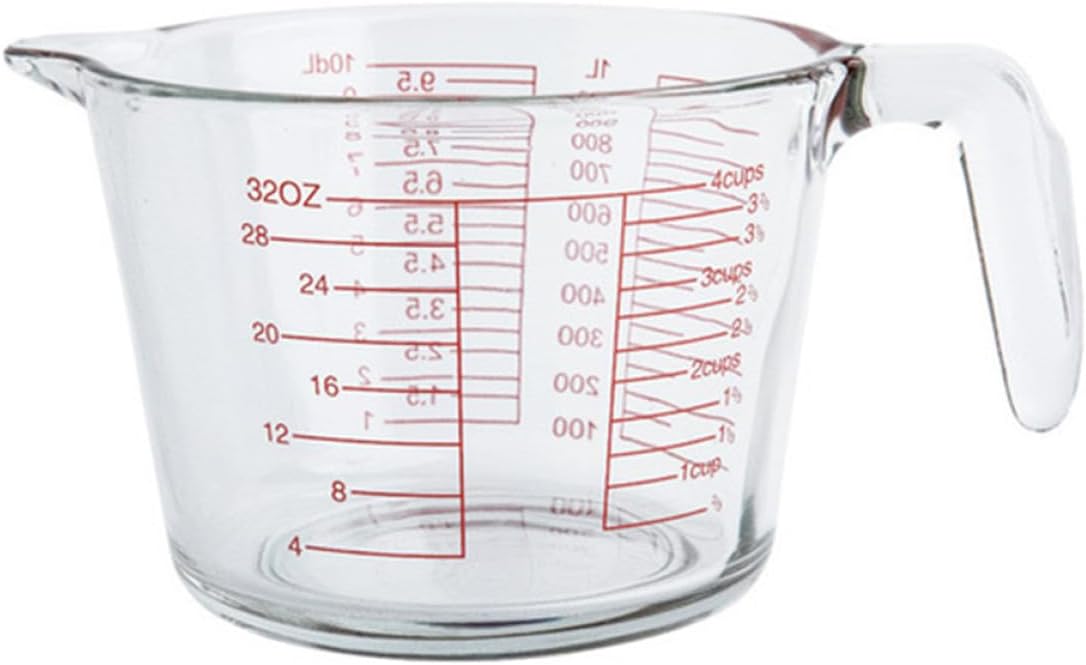 Measuring Cup with Scale 1000Ml Thickened Glass Graduated Baking Milk Cup Multi-Function Kitchen Tool for Home Cooking and Baking