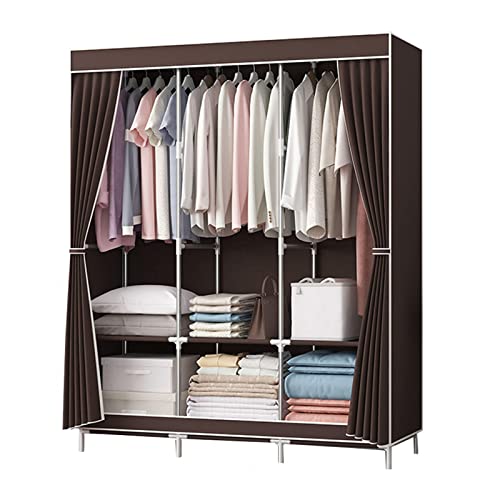 Armoire en toile marron : la solution anti-poussière pour penderie et rangement chambre
