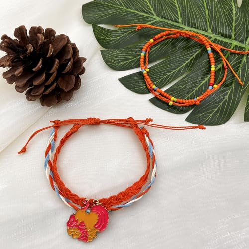Image of Beach Summer Ankle Bracelet for Women Handmade Braided Adjustable String Anklets Waterproof Surfer Bracelet
