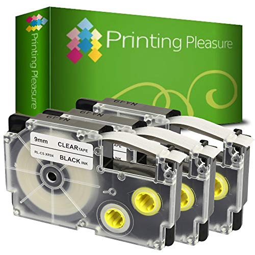 36 mesi di garanzia Printing Pleasure 3 x XR-9X XR-9X1 Nero su Trasparente Nastro compatibile per Casio KL-60 KL-100 KL-120 KL-200 KL-300 KL-750 KL-780 KL-820 KL-2000 KL-7000 KL-7200 KL-8100 KL-8200 CW-L300  9mm x 8m