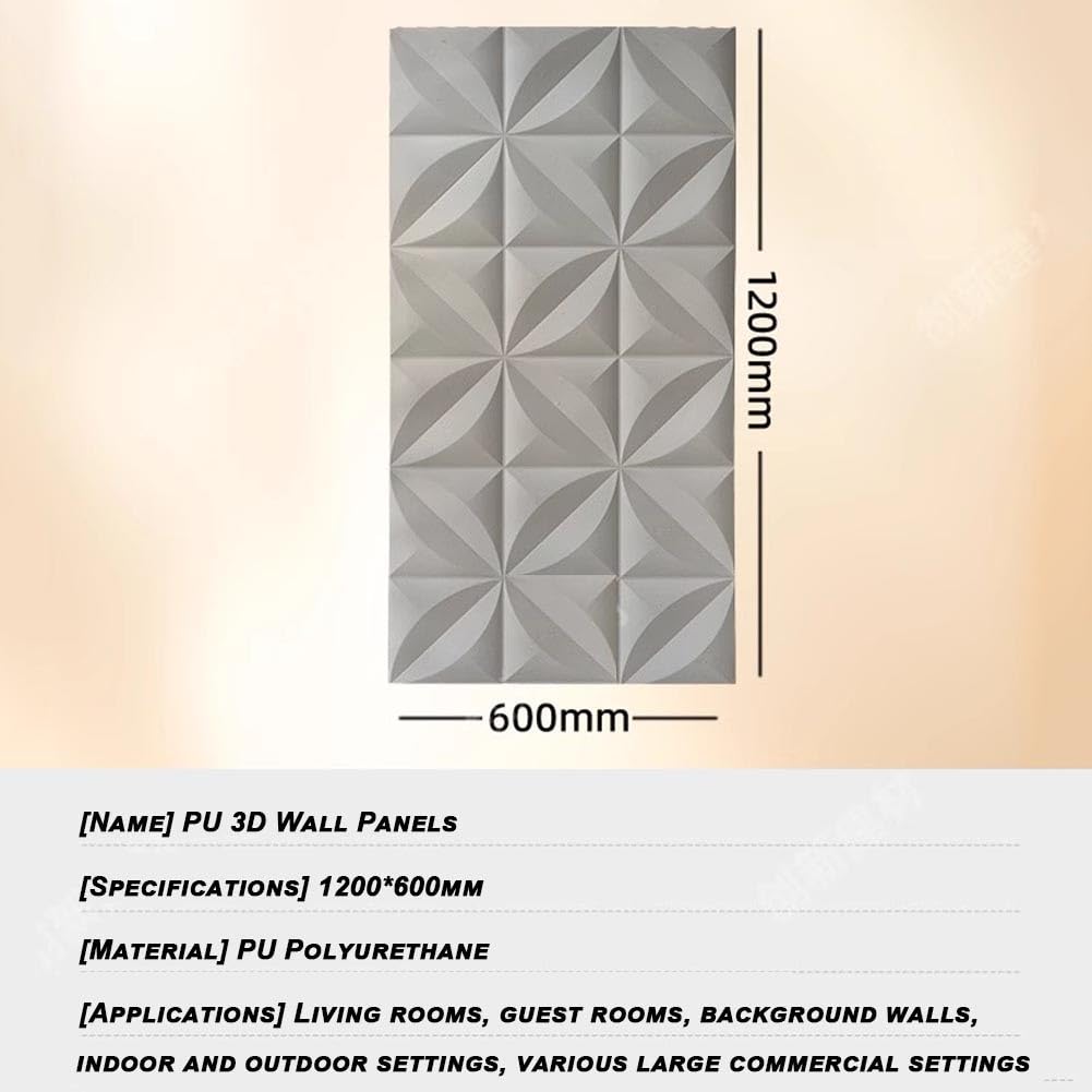 Pannelli Murali 3D in PU per Decorazioni D'interni, Piastrelle Murali 3D con Texture A Quadrifoglio Mattoni Profilati in PU Leggeri per Decorazioni D'interni Fai da Te(Bianco,16PCS)