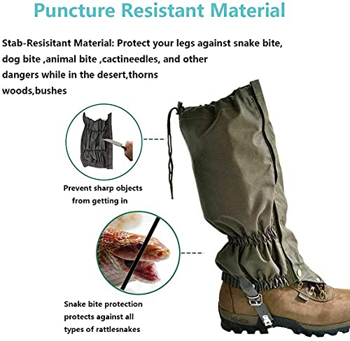 Apkaf Snake Gaiters Waterproof Snake Guards For Ultimate Snake Bite Protection, Snake Protection Gaiters For Hunting, Camping, Hiking, Outdoors Fit For Men & Women, Adjustable Size (Green, L) #TOP7