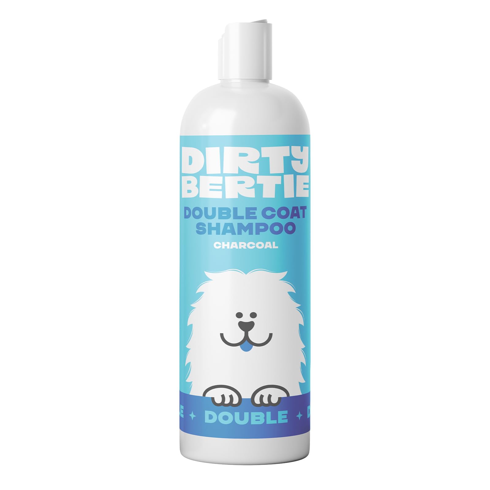 Dirty Bertie Double Coat Dog Shampoo with Activated Charcoal, Vegan Dog Grooming Shampoo for Labradors Golden Retrievers
