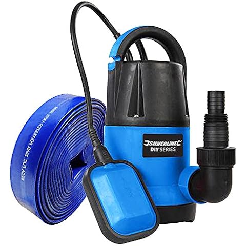 Castle Hot Tubs Submersible Water Pump 250w + 10m Hose Fast 5000 ltr/hr Flow Silverline DIY Cover