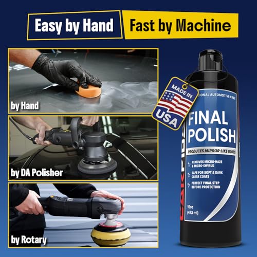 Image of Carfidant Final Polish - Ultra Fine Finishing Polish for Cars - Removes Micro Haze Swirl Marks & Micro Marring - Mirror Gloss Car Polish - Safe for Dark Paint Clear Coat - Pre Wax Ceramic Prep - 16 oz