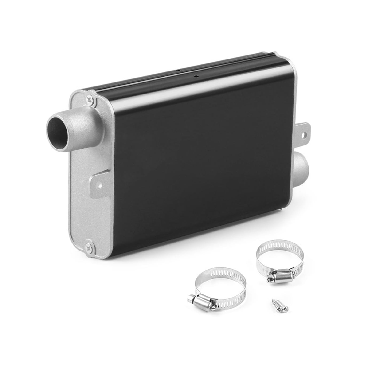 Silenziatore del tubo di scarico da 24 mm,Silenziatore di scarico per riscaldatore da parcheggio in acciaio inossidabile color argento,Kit Silenziatore per Riscaldatore da Parcheggio (nero)