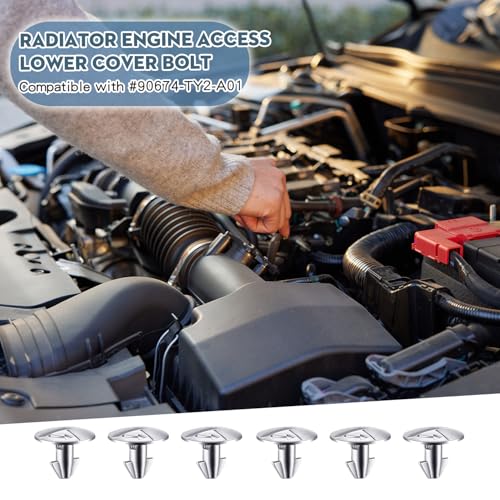 Image of 14PCS Engine Splash Shield Hardware Kit, Engine Cover Fasteners and Replacement Parts, OEM 90674-TY2-A01 90105-TBA-A00, Compatible with Honda Accord, Civic, CR-V (2014-2019)