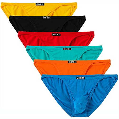 JINSHI Men's Bamboo Underwear Sexy Bikini Briefs Low Rise