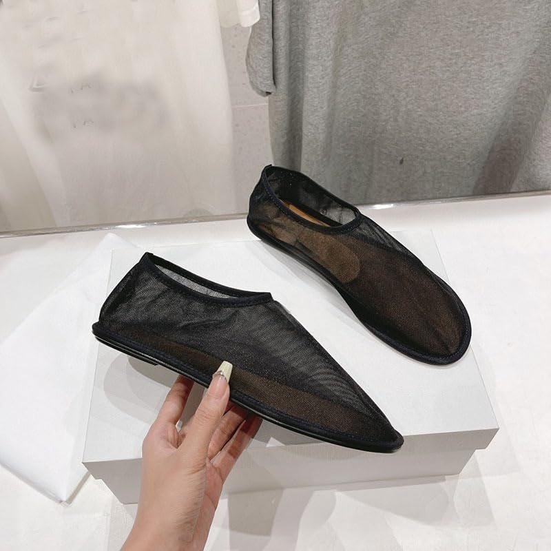 Women's Slingback Mesh Ballet Flats Mesh Mule Flat Tulle Slip On Flats Comfortable Casual Dress Ballerina Shoes3