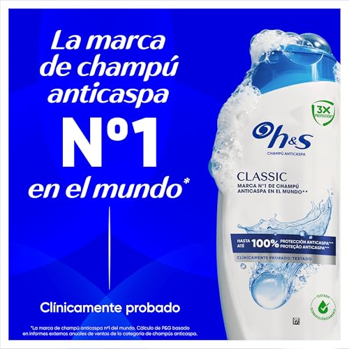 Miniatura 2 de H&S Classic Champú Anticaspa, Todo Tipo de Pelo y Cuero Cabelludo, 2x800ml | Con Dispensador, Hasta 100% de Protección contra la Caspa, Sensación de Frescor, Clínicamente Probado, Apto para Uso Diario