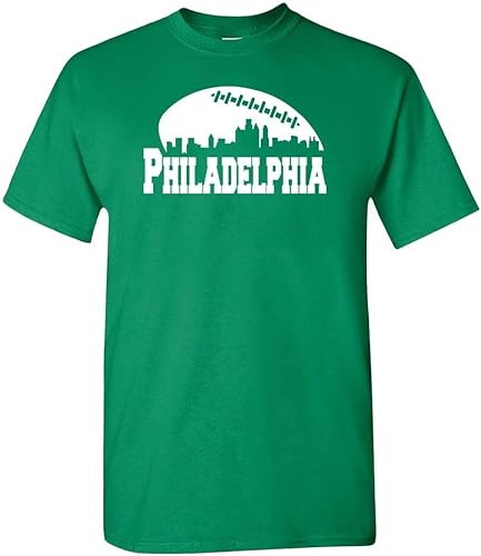 Xtreme Apparrel Philadelphia Football Skyline - Camiseta para hombre (camisa verde Kelly, XL), Philadelphia - Camisa Kelly