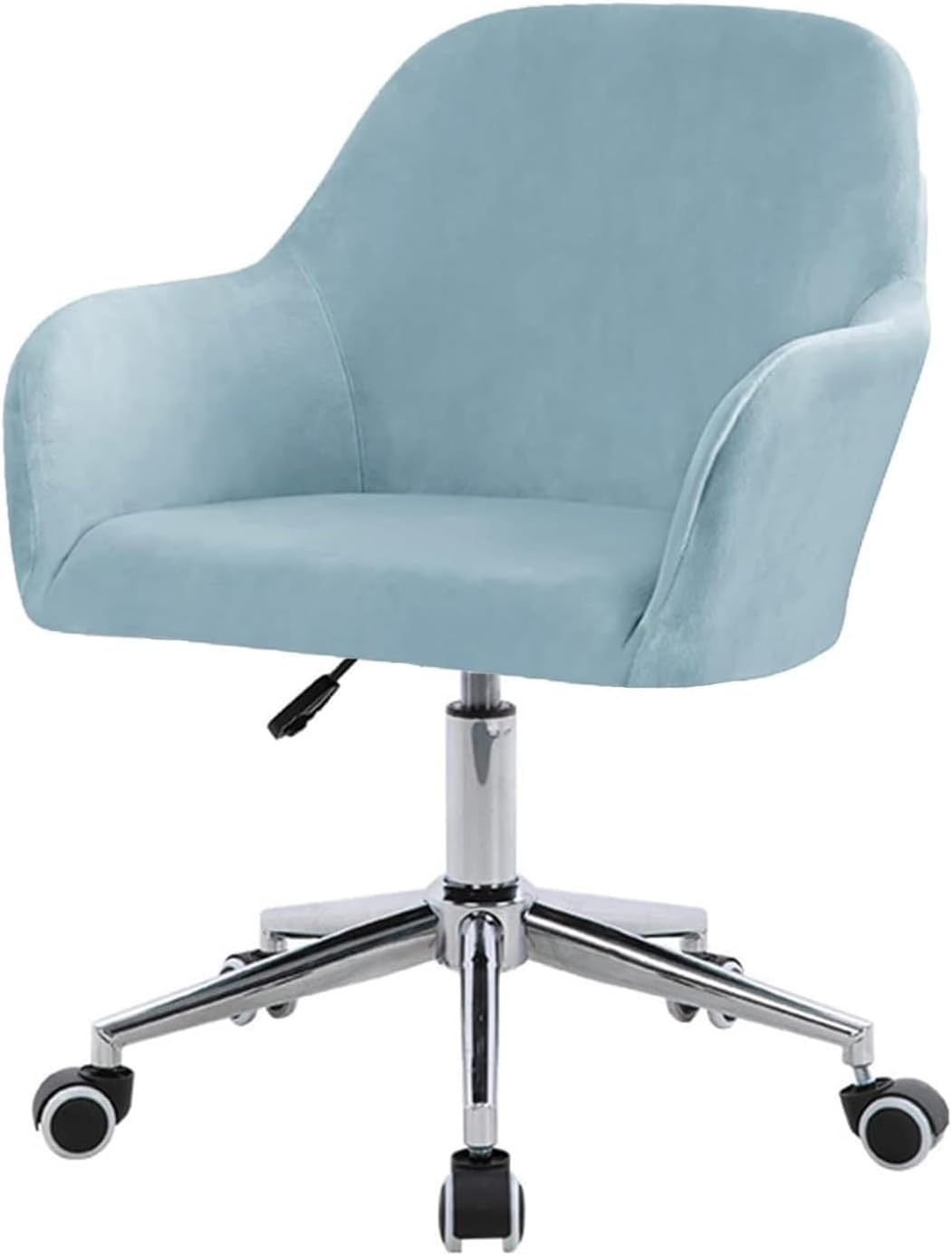 Funda universal de terciopelo para silla de oficina con reposabrazos abatibles, funda elástica suave lavable a máquina, color blanco y crema, tamaño mamá (azul cielo, 3 piezas)