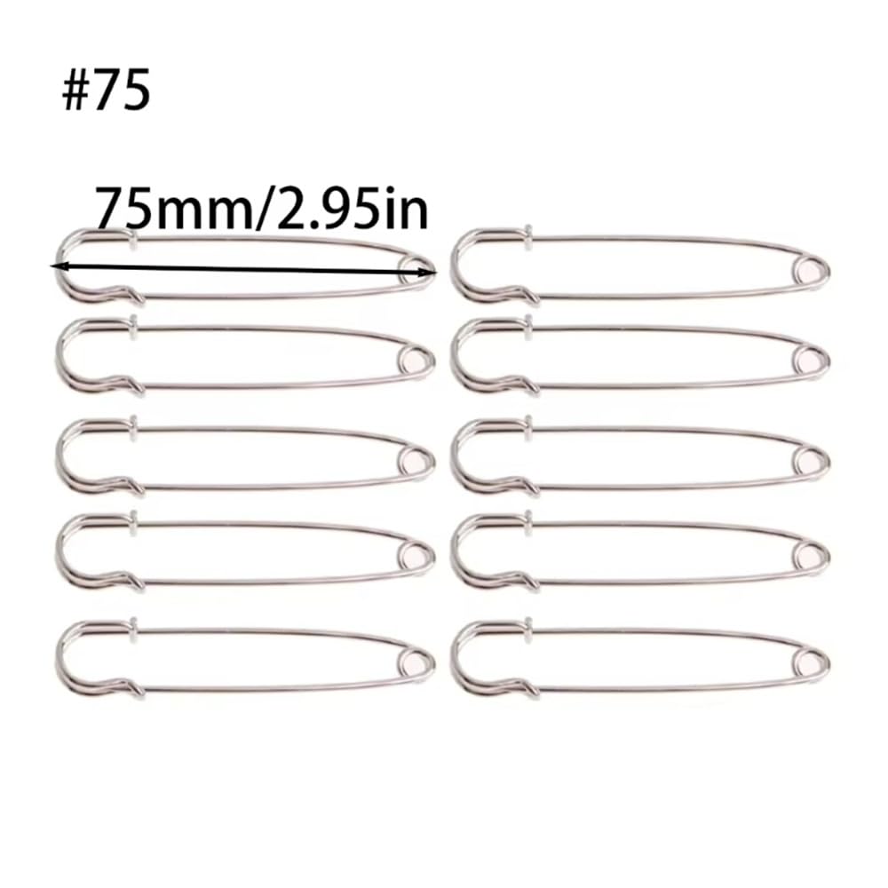 Alfileres de seguridad resistentes para manualidades, 10 accesorios para hacer broches, ideales para faldas, chales, proyectos de costura, duraderos y fiables para uso doméstico