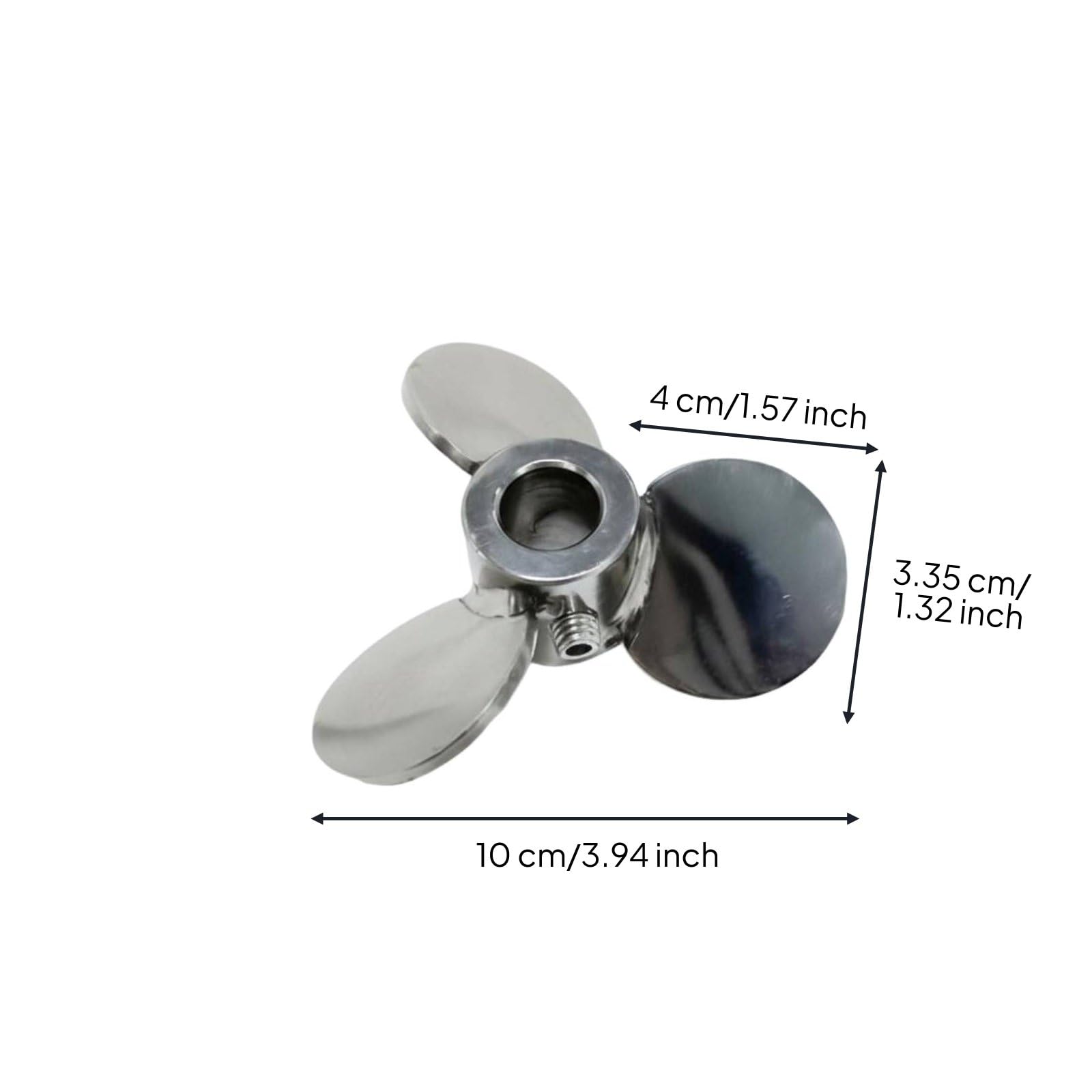 Mezclador de Acero Inoxidable con Accesorio de Agitación de Acero 304 Aspa Triple para Distribución Uniforme de Sólidos, Diámetro Exterior 100mm, Diámetro Interior 16mm