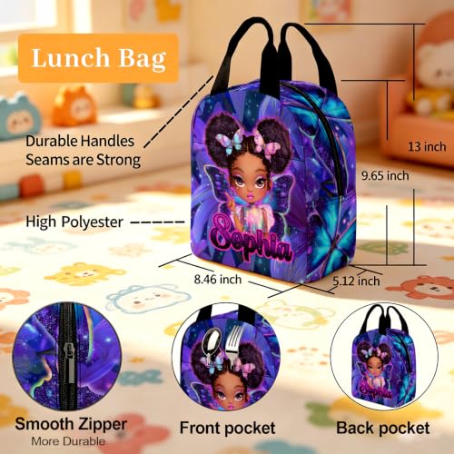 Image of Custom Backpack for Girls Kids Personalized Backpacks with Lunch Bag Set | Back to School Kid Toddler Backpack Girl Book Bag Prek Kindergarten Preschool Daypack Birthday Gifts Little Girl