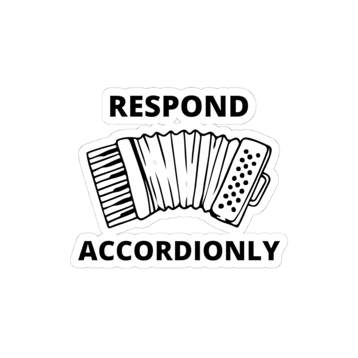 Accordion Musician Sticker - 'Accordionly' Vinyl Decal for Band Directors, Polka Enthusiasts, Clever Gifts