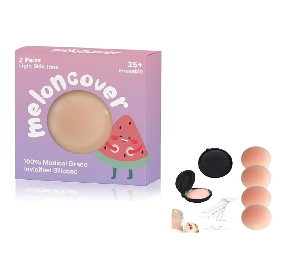 Nipple Cover Reusable for Women Thin Silicone Nipple Pasties for Women Reusable to Cover Under Bra Skin Friendly Adhesive Nipple Pads for Women