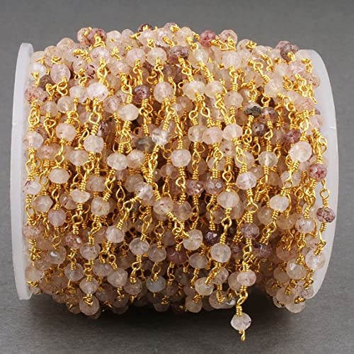 Chaîne rutilée rouge 4mm LKBEADS, fil or 24k pour concevoir un bijou chargé d'émotions