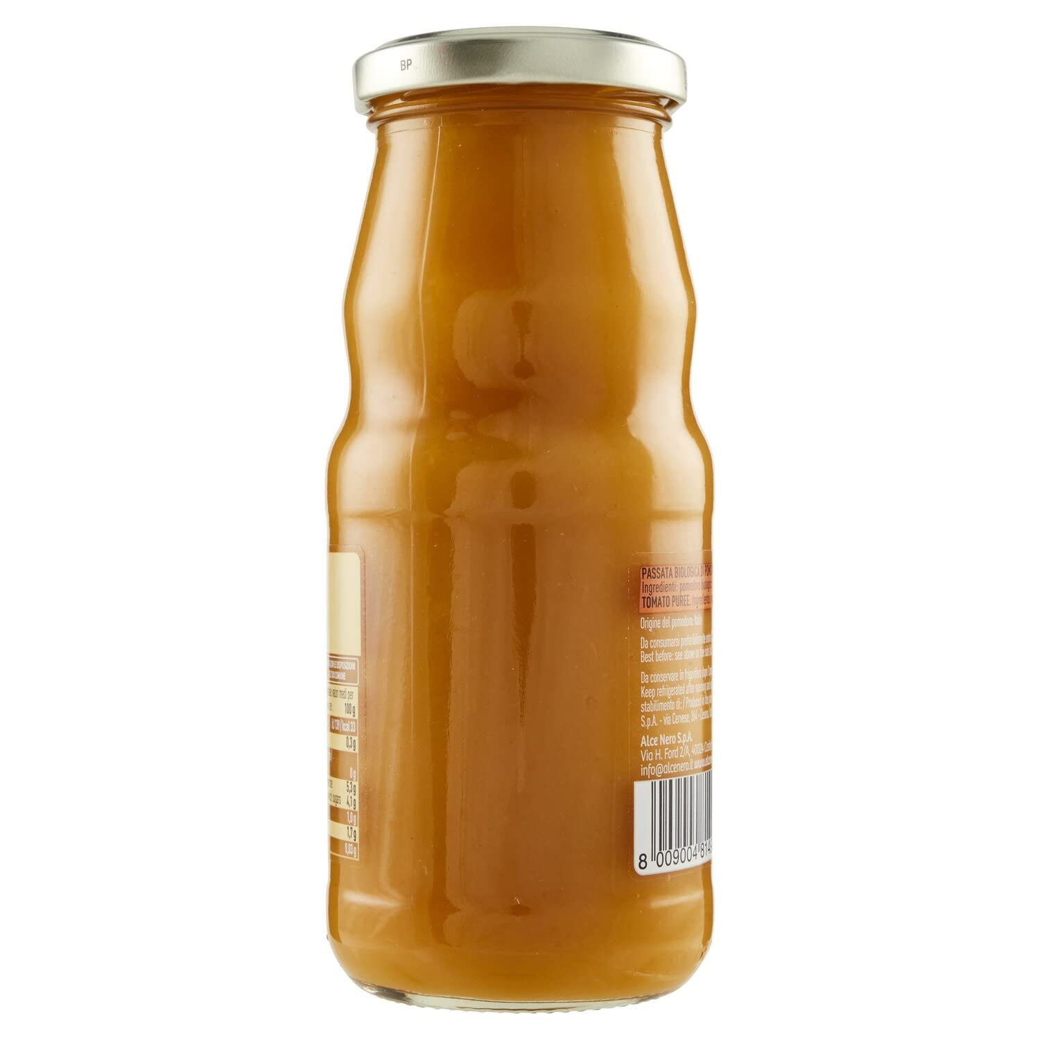12 x Alce Nero Passata Vellutata di Pomodoro Giallo Biologico Bio Tomate Amarillo Tomate Orgánico de Italia 350 g Botella de vidrio