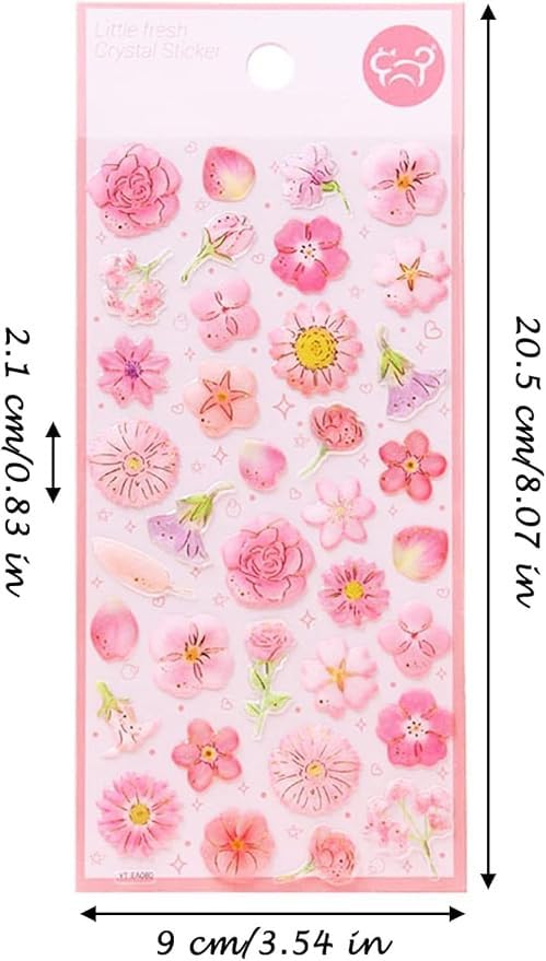 Image of Cots and Cuddles 3D Puffy Floral Stickers for Kids & Toddlers |200+ Flower Stickers, 3D Stickers Scrap Book Decoration for Boys & Girls |Floral Stickers, 4 Strap