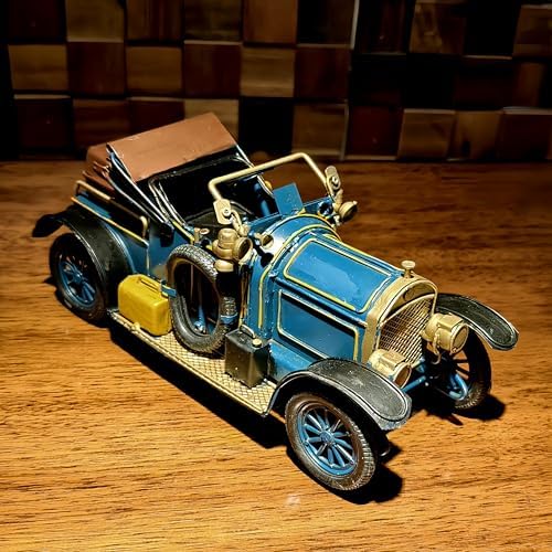 Callistro10.5 L Large Blue Vintage Metal Truck Model Retro Conver...