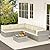 May in Color 7 Pieces Outdoor Patio Furniture Sets with Glass Tea Table, PE Rattan Wicker Patio Conversation Set with Washable Cushions, Outdoor Patio Sectional Sofa Couch, Beige
