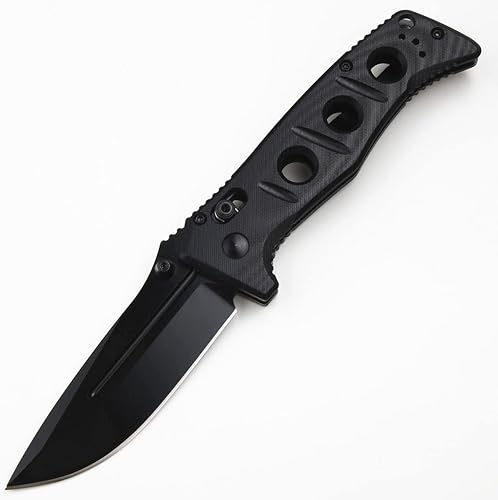 MNB Cuchillo plegable de bolsillo, cuchillo táctico de caza, mango G10, hoja de acero D2, regalo para hombres