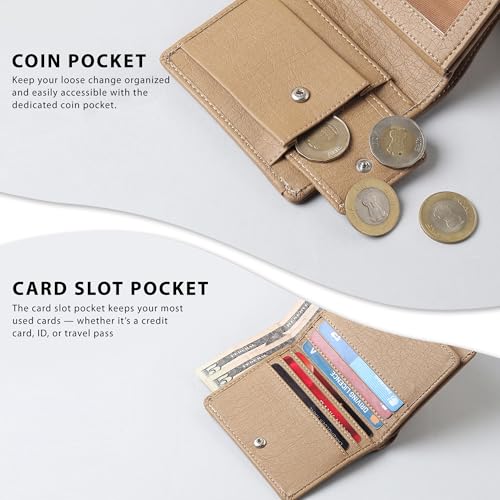 Image of VEMILIO Mens Wallet Belt Combo | Vegan Leather Bi-Fold Wallet with Coin Pocket & Reversible Belt | Gift Combo Set for Men & Boys (Beige)