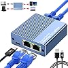 Vecbmn Ethernet Splitter 1 a 3, 1000Mbps Duplicador Ethernet Duplicador RJ45, Divisor Ethernet RJ45, Splitter Ethernet para Ordenadores, Conmutadores, Descodificadores, Televisores