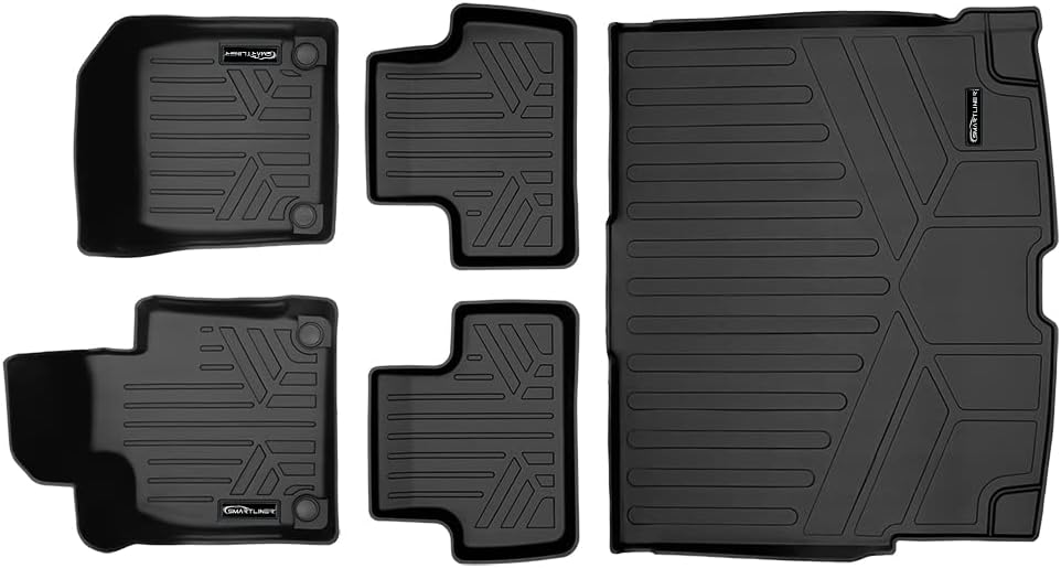 SMARTLINER Custom Fit All Weather 2 Row Floor Mats & Cargo Liner Set Compatible with 2018-2021 Volvo XC60