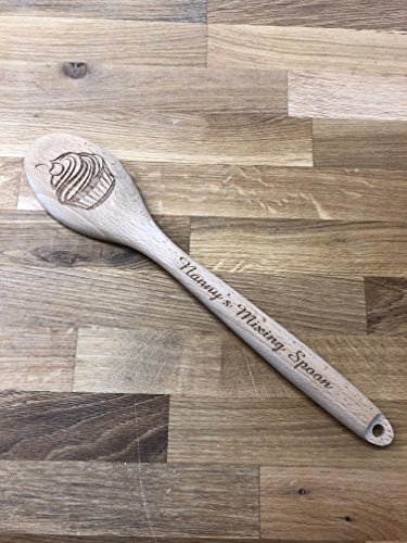 Memories & Gifts LtdEngraved (Nanny's Mixing Spoon) Wooden Spoon Fun Baking Helper Fun Birthday Gift Mothers Day